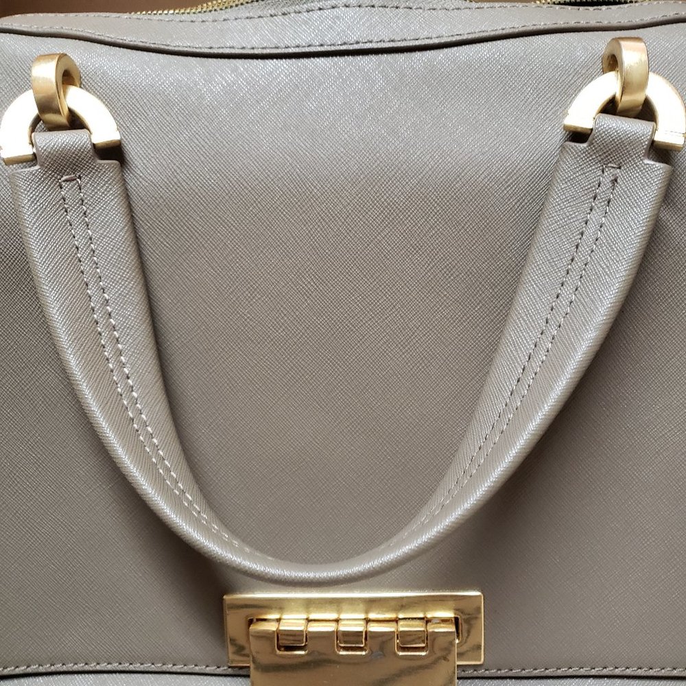 Zac Posen Eartha Luxury Satchel Bag, Taupe - Picture 6 of 15
